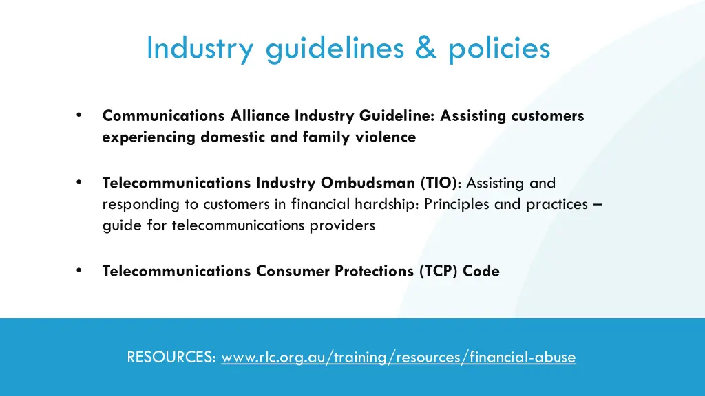 industry guidelines policies