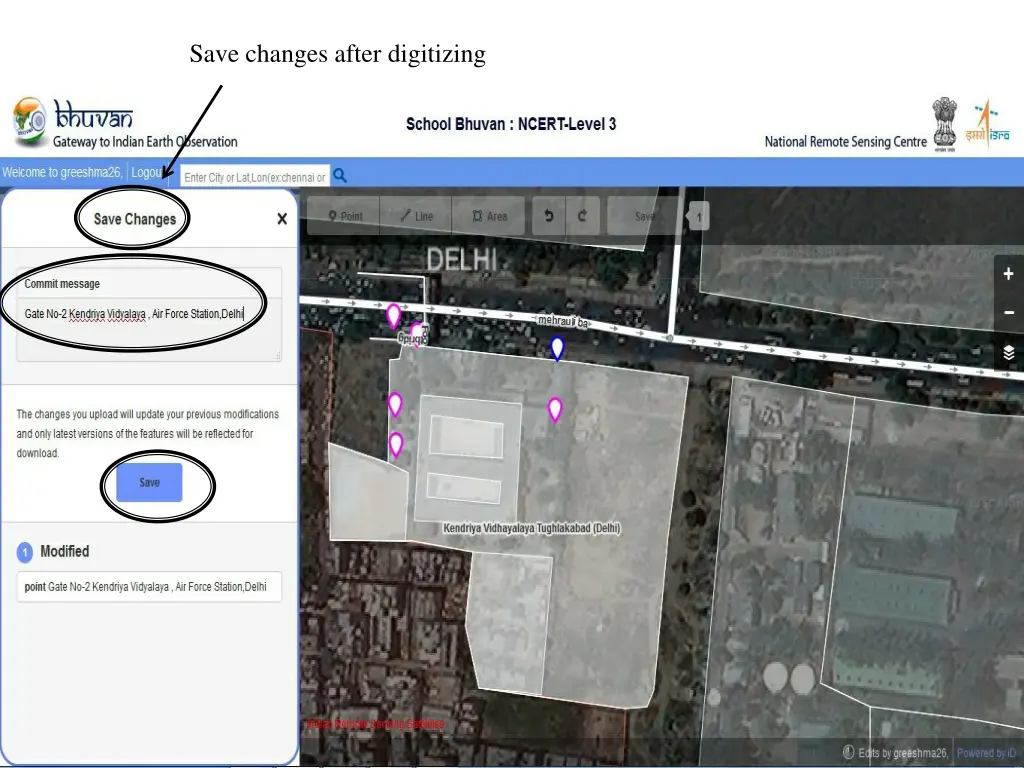 save changes after digitizing 1