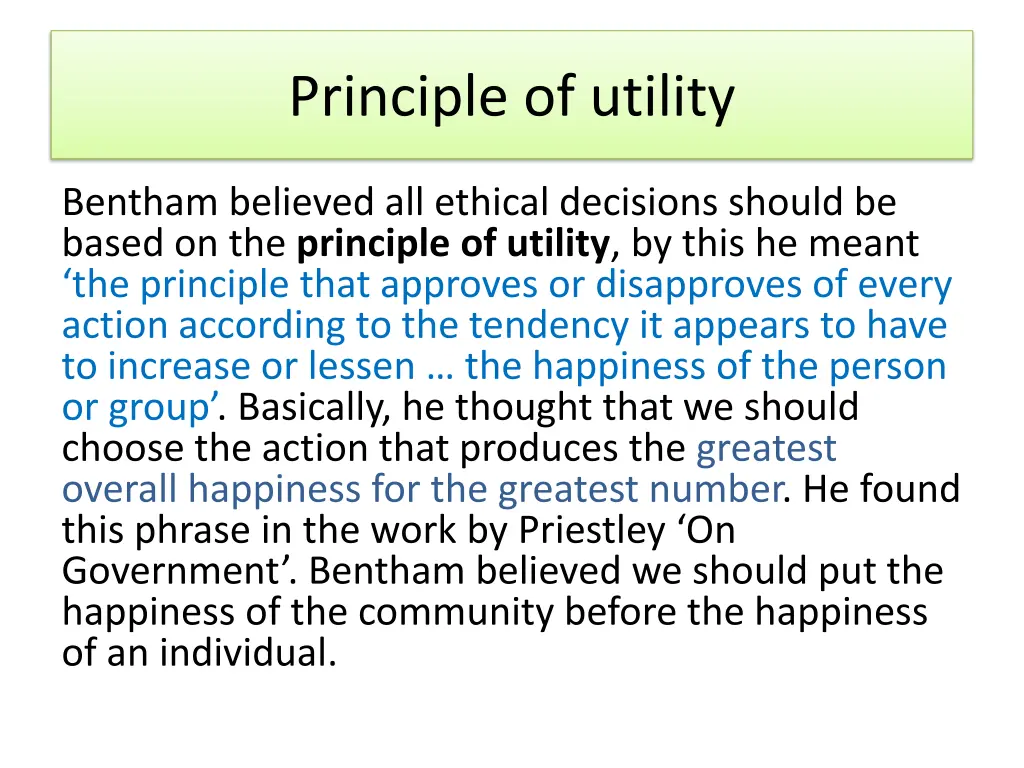 principle of utility