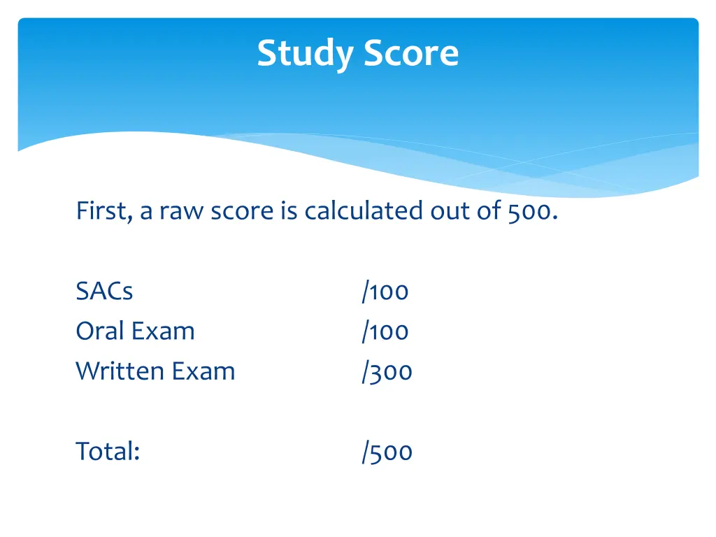 study score