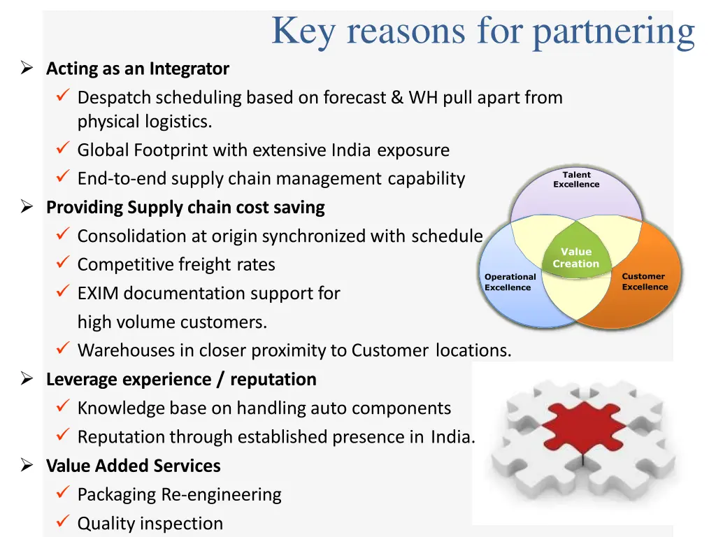 key reasons for partnering