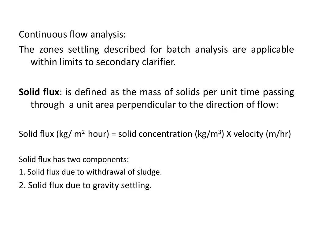 continuous flow analysis the zones settling