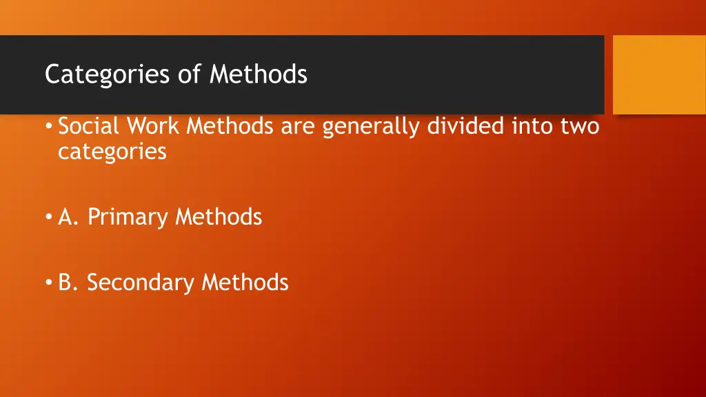 categories of methods