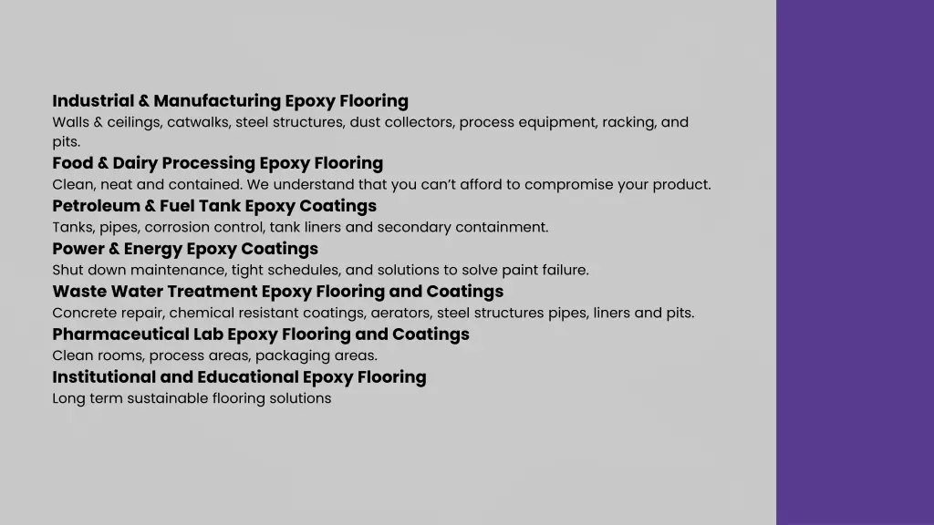 industrial manufacturing epoxy flooring walls