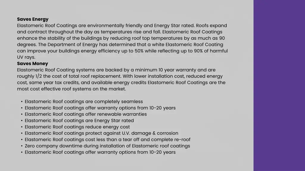 saves energy elastomeric roof coatings