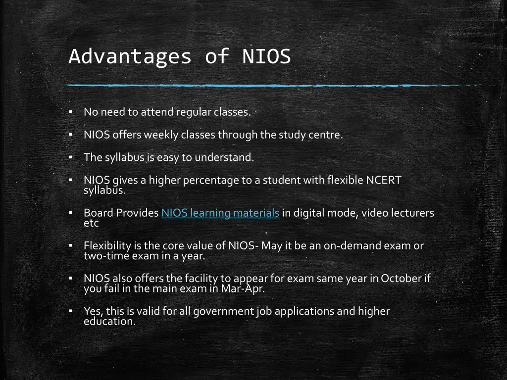 advantages of nios