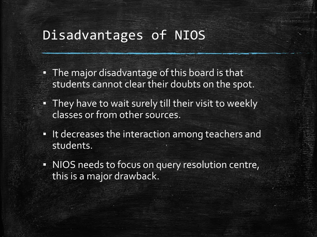 disadvantages of nios