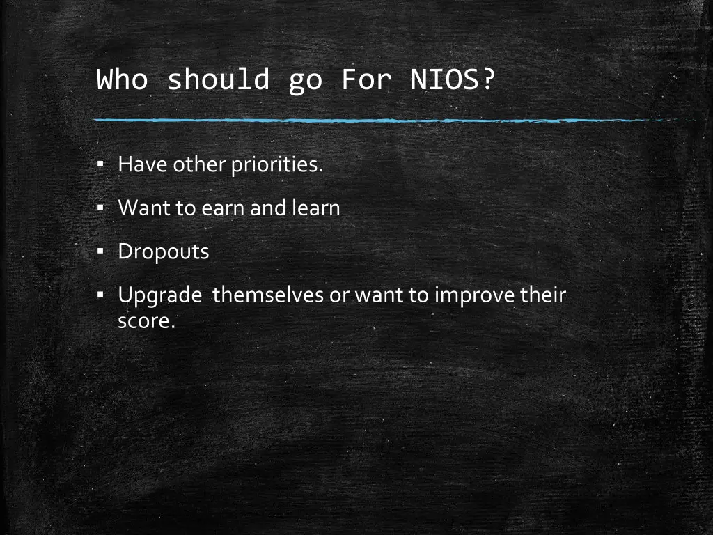 who should go for nios