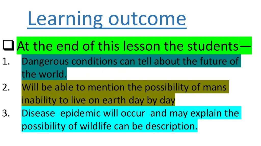 learning outcome