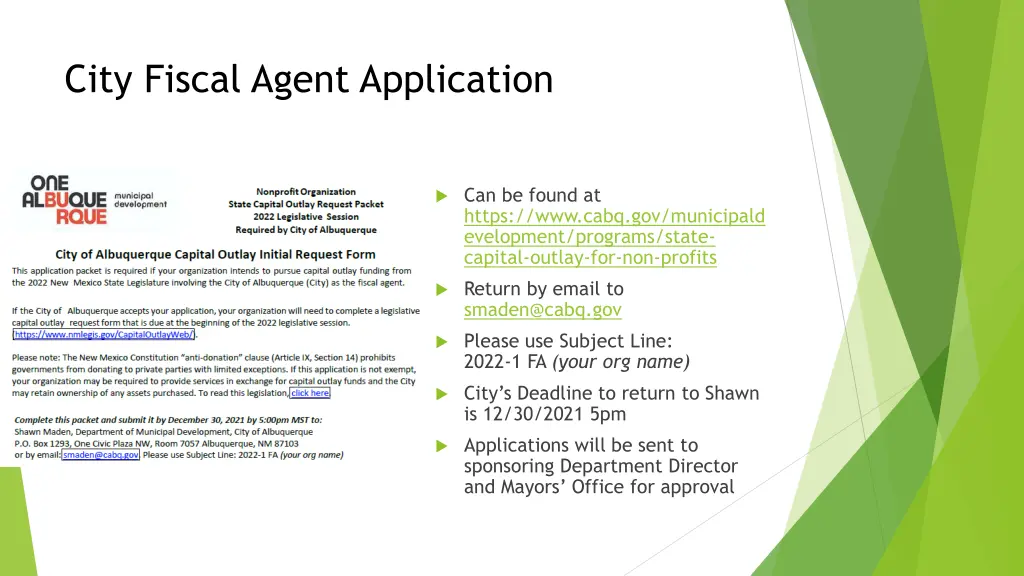 city fiscal agent application