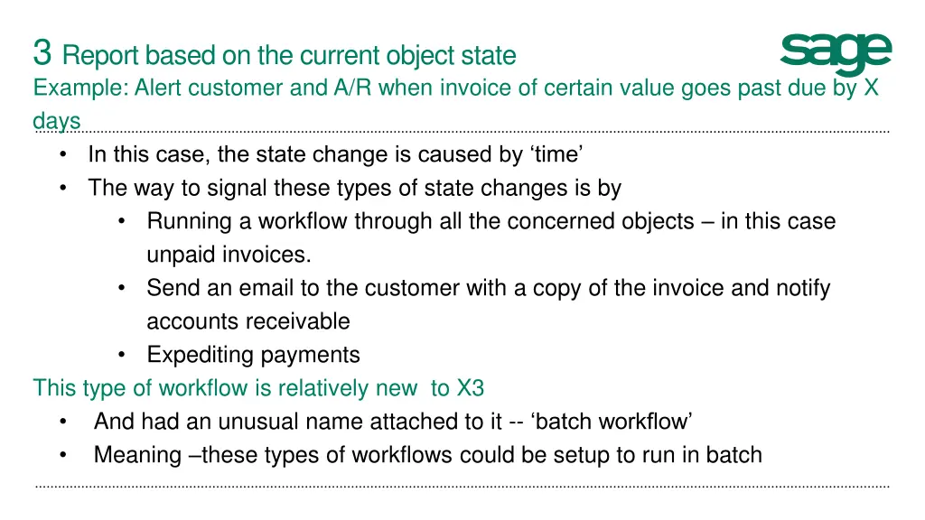 3 report based on the current object state