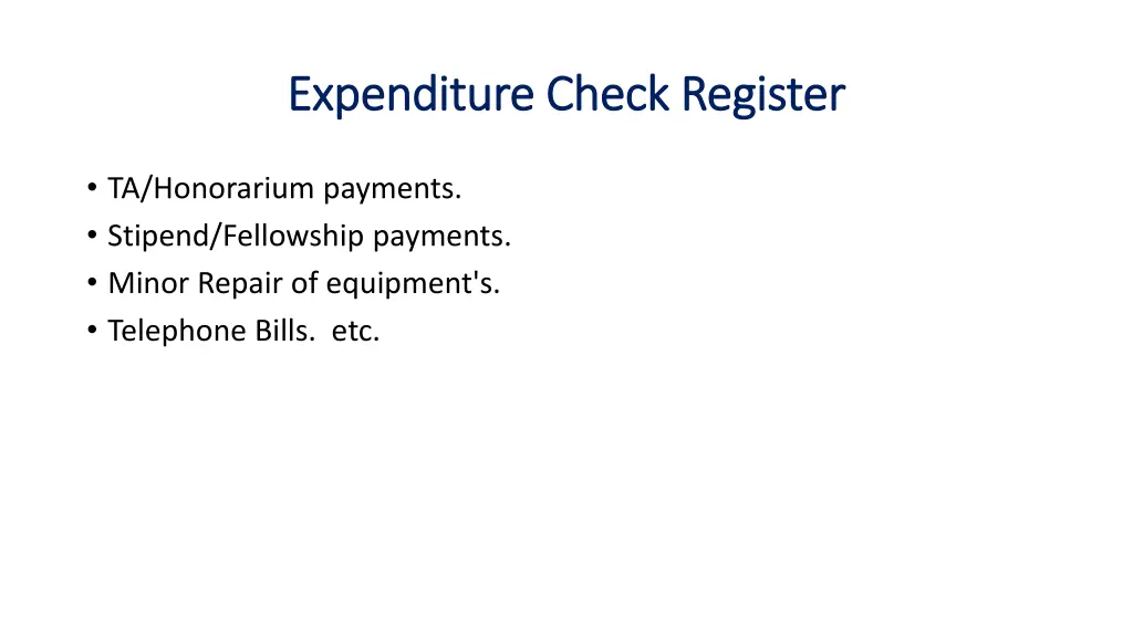 expenditure check register expenditure check