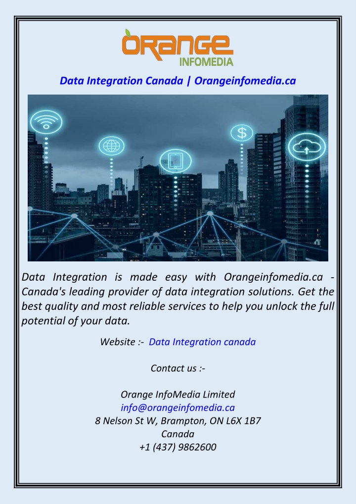 data integration canada orangeinfomedia ca