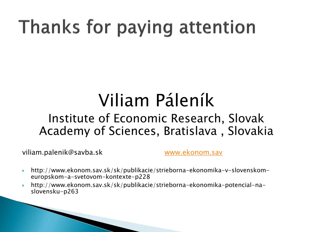 viliam p len k institute of economic research