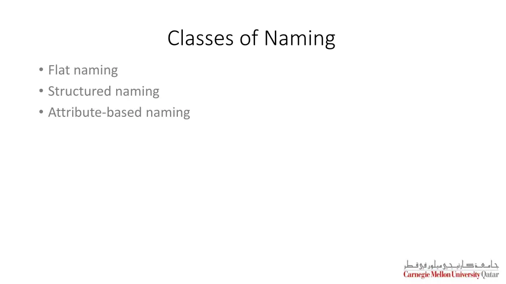 classes of naming