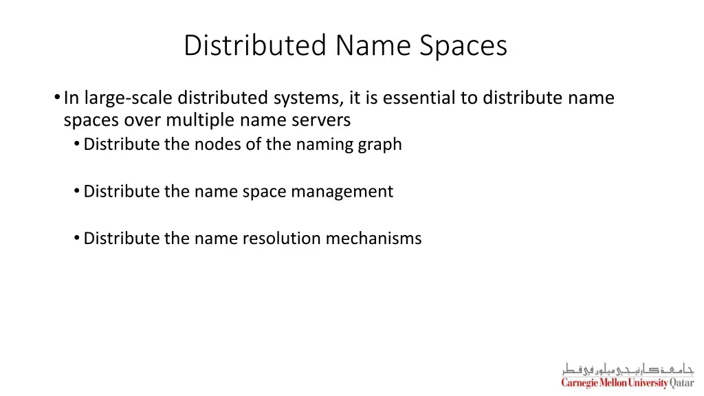 distributed name spaces