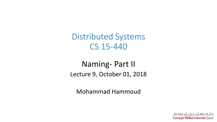 distributed systems cs 15 440