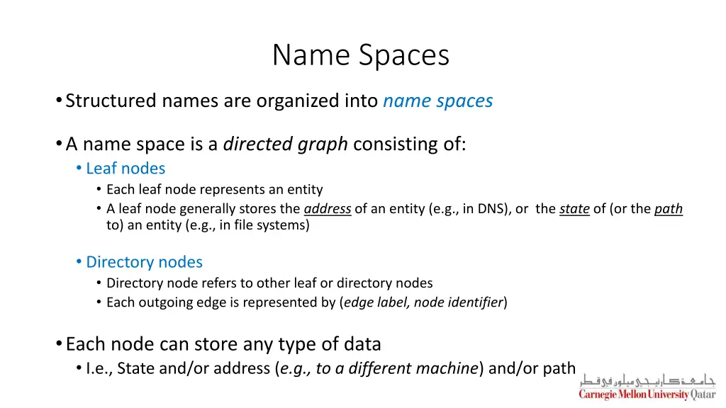 name spaces