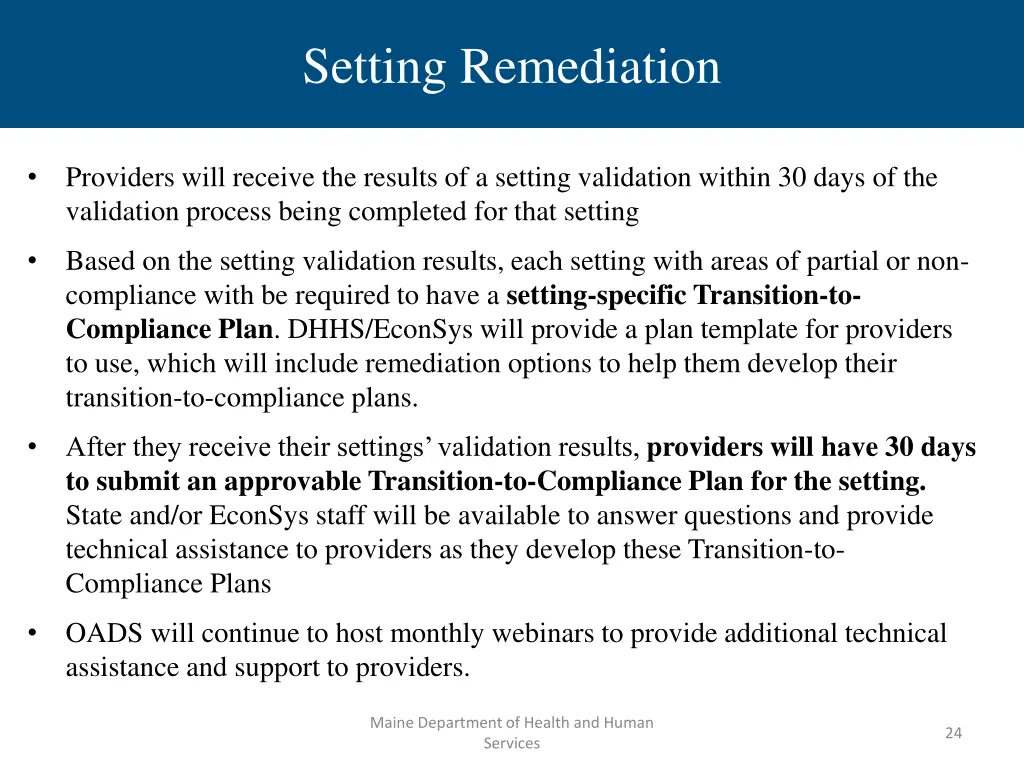 setting remediation