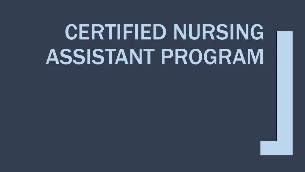 certified nursing assistant program