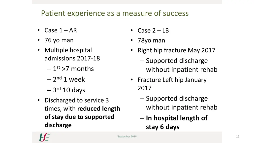 patient experience as a measure of success