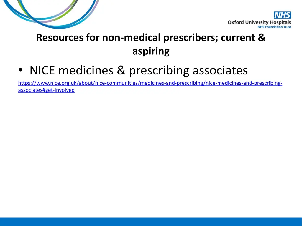 resources for non medical prescribers current