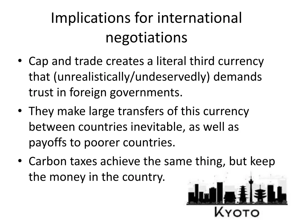 implications for international negotiations