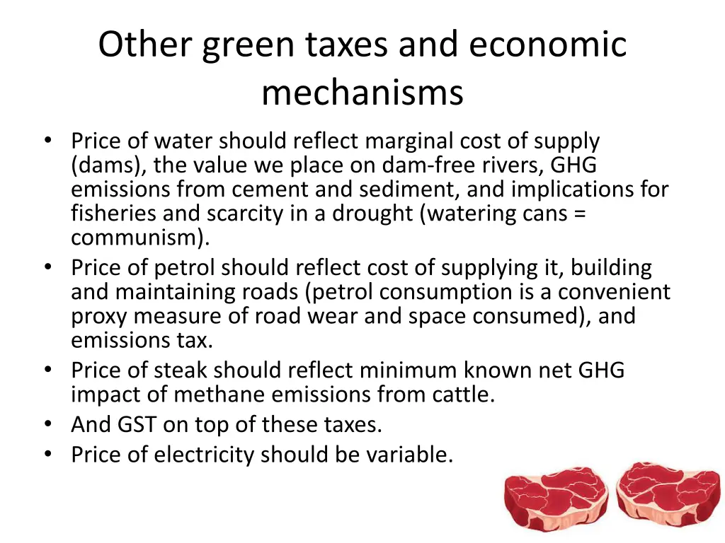 other green taxes and economic mechanisms price