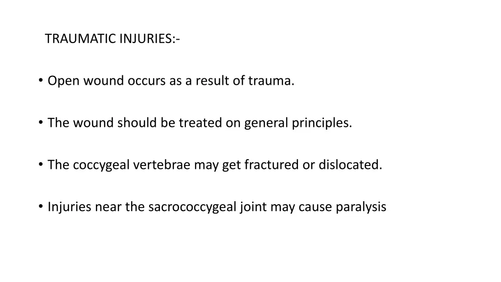 traumatic injuries