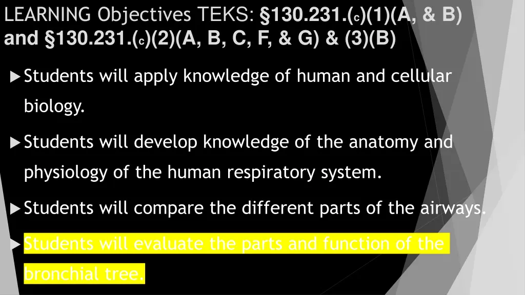 learning objectives teks