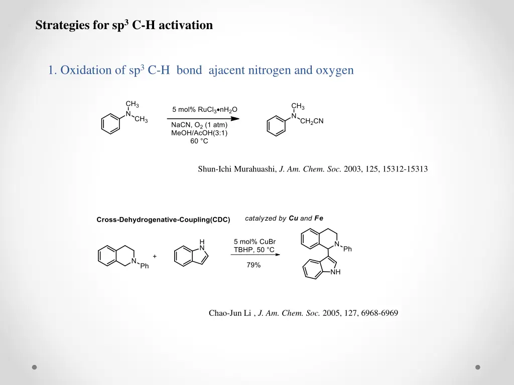 strategies for sp 3 c h activation