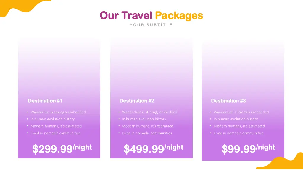 our travel our travel packages