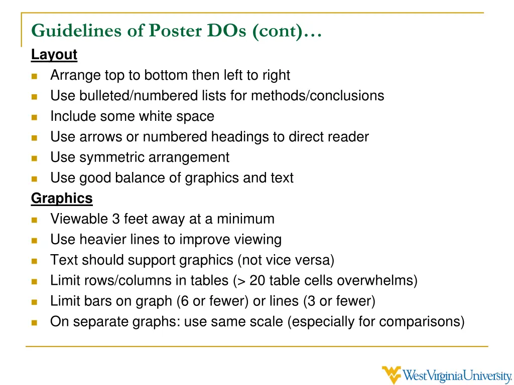 guidelines of poster dos cont layout arrange