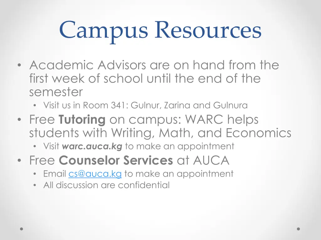 campus resources