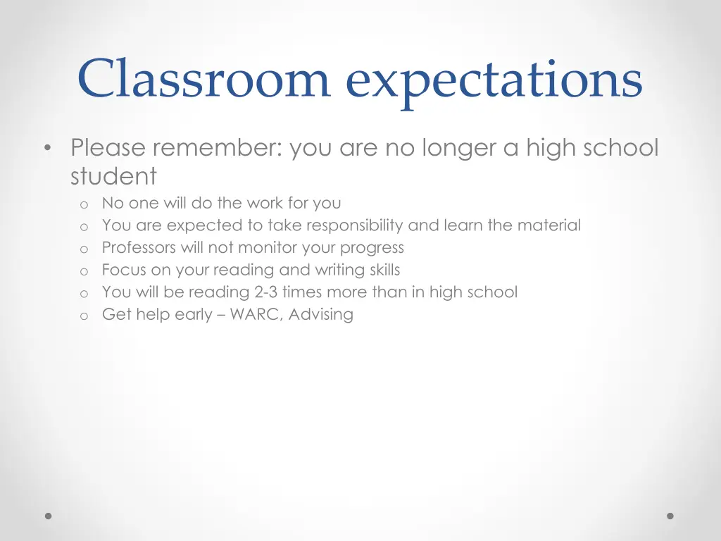 classroom expectations 1