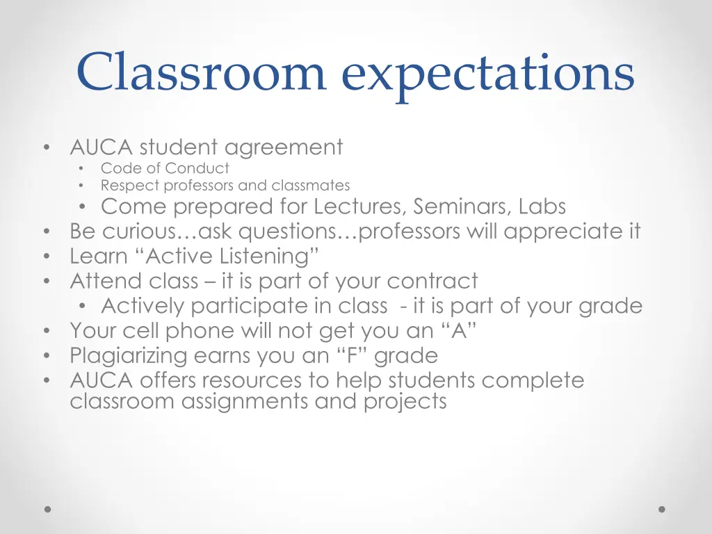 classroom expectations