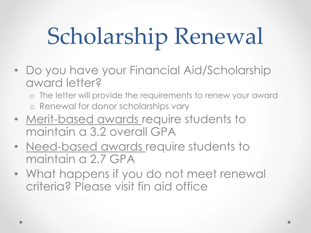 scholarship renewal