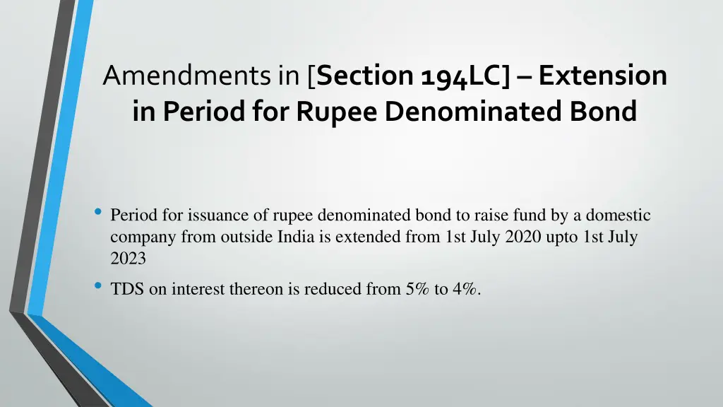 amendments in section 194lc extension in period