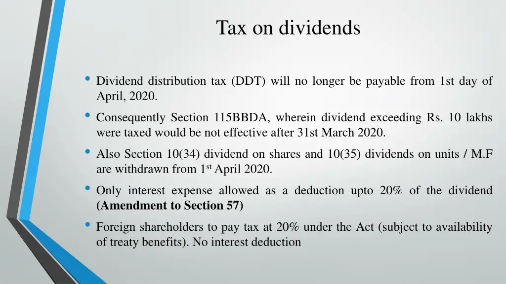 tax on dividends