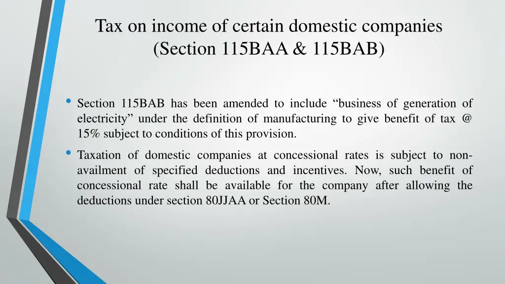 tax on income of certain domestic companies