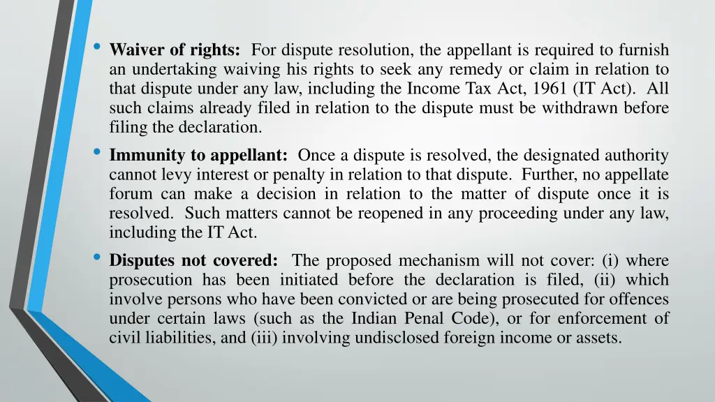 waiver of rights for dispute resolution