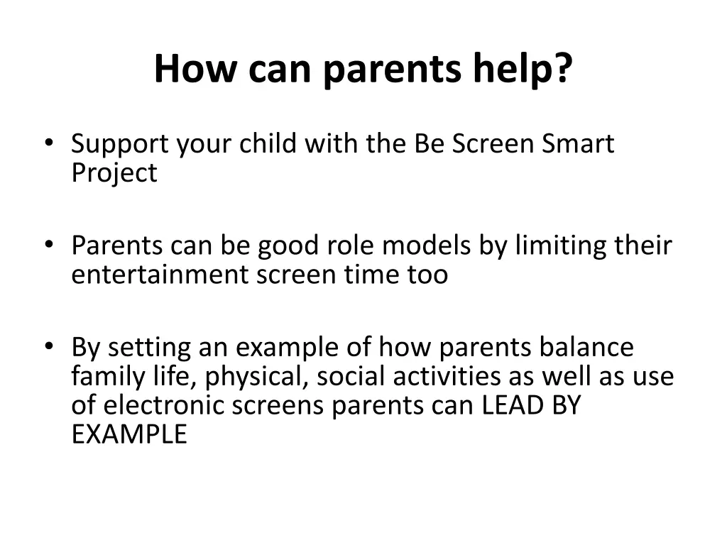 how can parents help