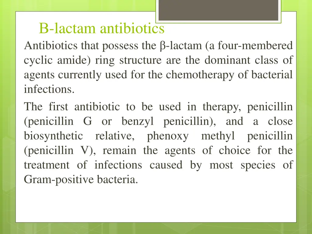 lactam antibiotics antibiotics that possess