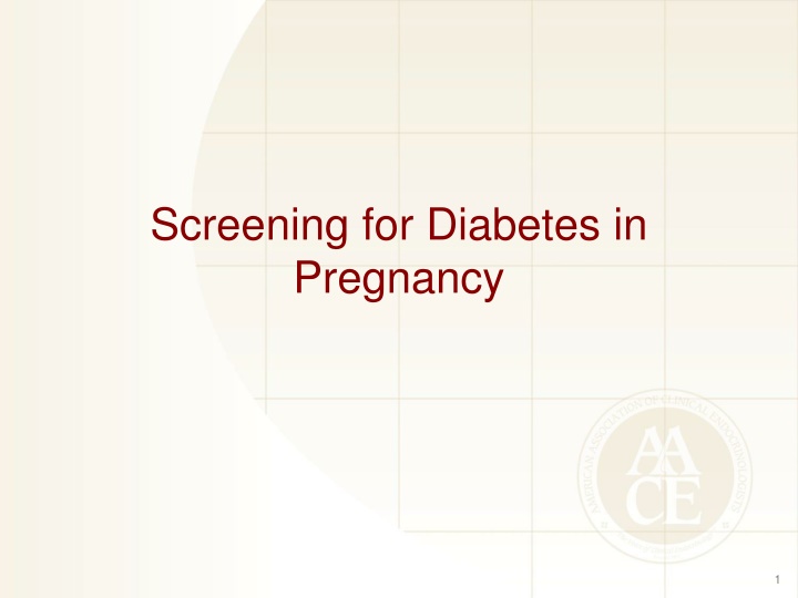 screening for diabetes in pregnancy