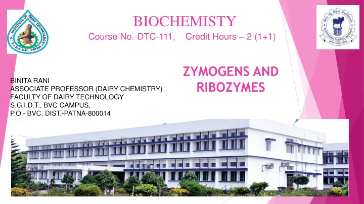 biochemisty course no dtc 111 credit hours 2 1 1