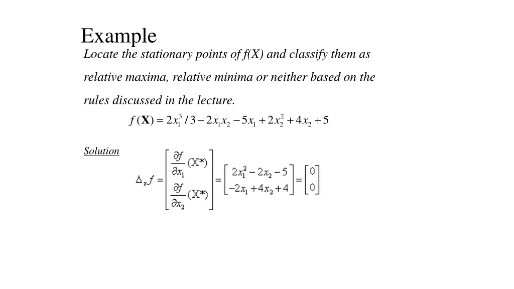 example locate the stationary points