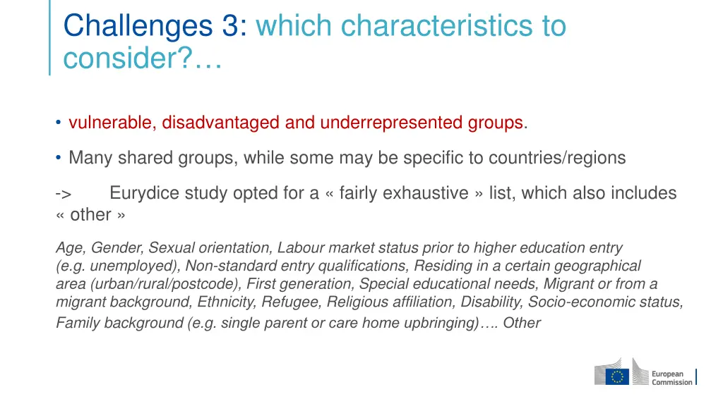 challenges 3 which characteristics to consider