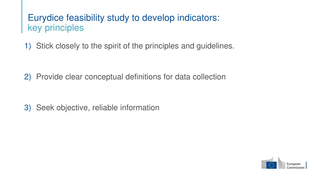 eurydice feasibility study to develop indicators