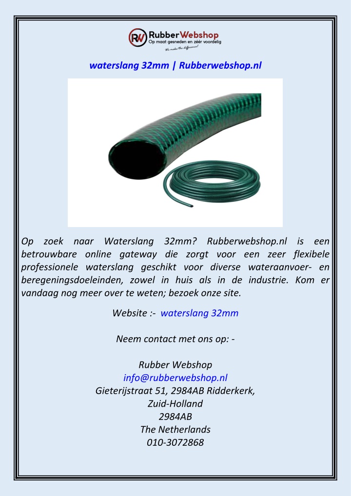 waterslang 32mm rubberwebshop nl