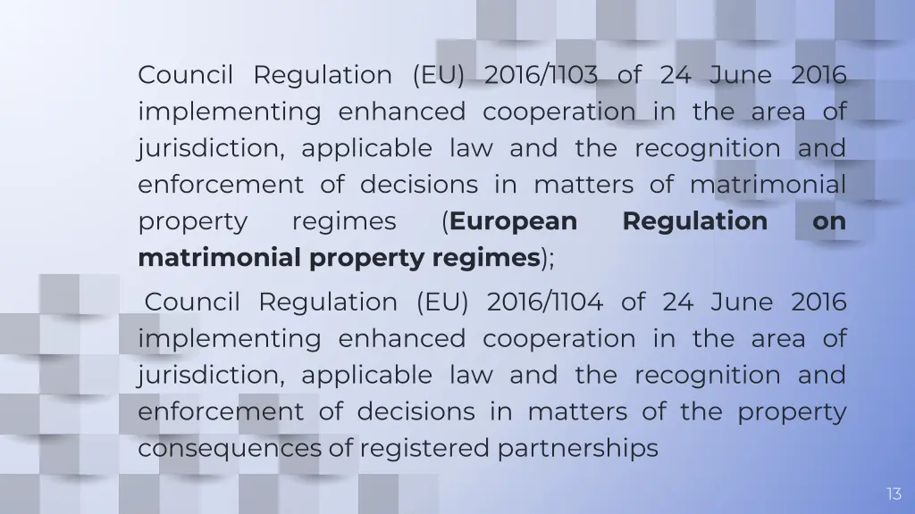 council regulation eu 2016 1103 of 24 june 2016